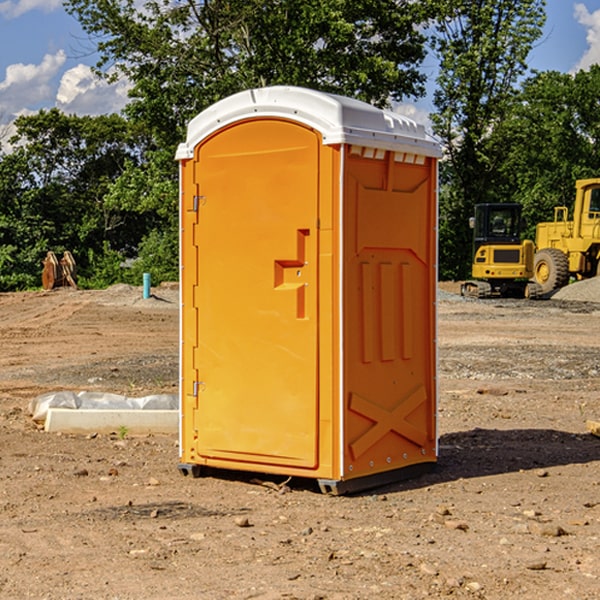 how often are the porta potties cleaned and serviced during a rental period in Mendota